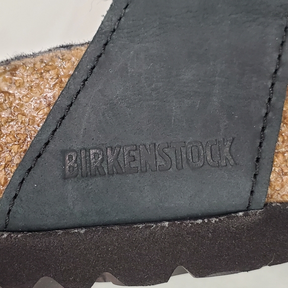 NWOT BIRKENSTOCK Mayari Shearling Natural Leather Oiled Black Size 39 MSRP $160 - Picture 9 of 15